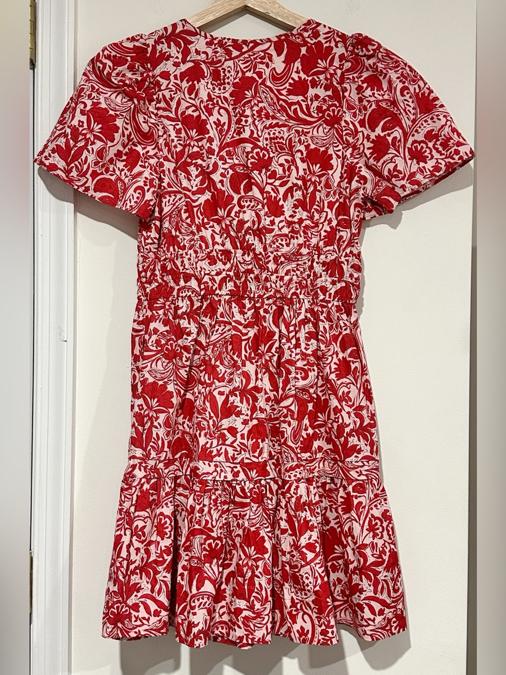 Anthropologie The Somerset Mini in Red White Floral Vine Dress - Picture 4 of 8